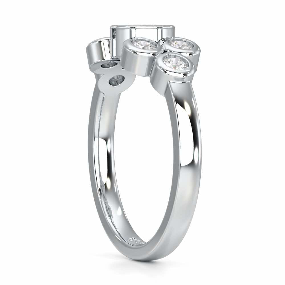 Graceful Aura Solitaire Ring - White Gold - Image 3
