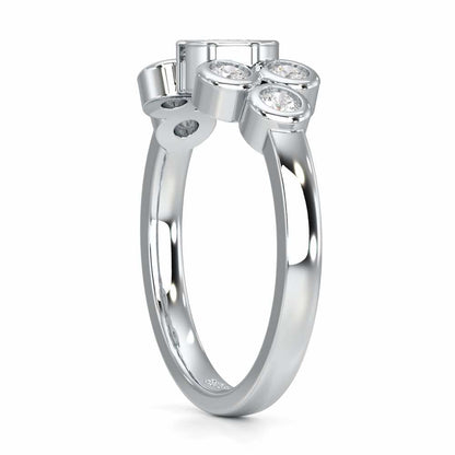 Graceful Aura Solitaire Ring - White Gold - Image 3