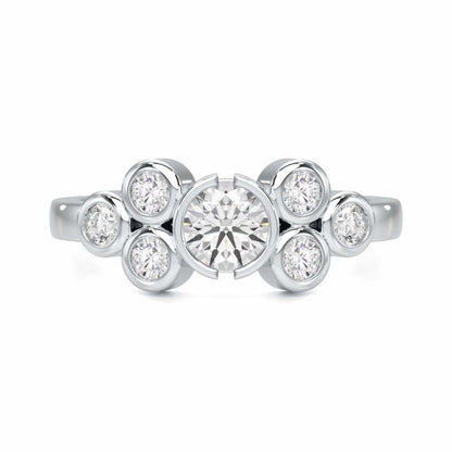 Graceful Aura Solitaire Ring - White Gold - Image 4