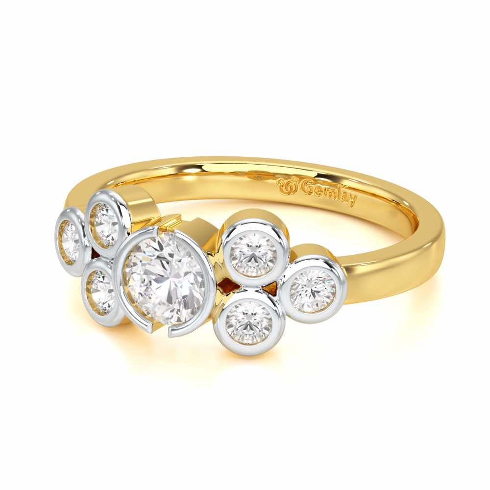 Graceful Aura Solitaire Ring - Yellow Gold - Image 2