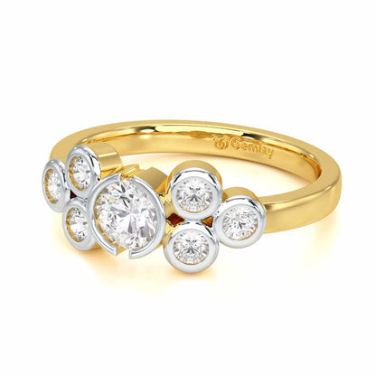 Graceful Aura Solitaire Ring - Yellow Gold - Image 2