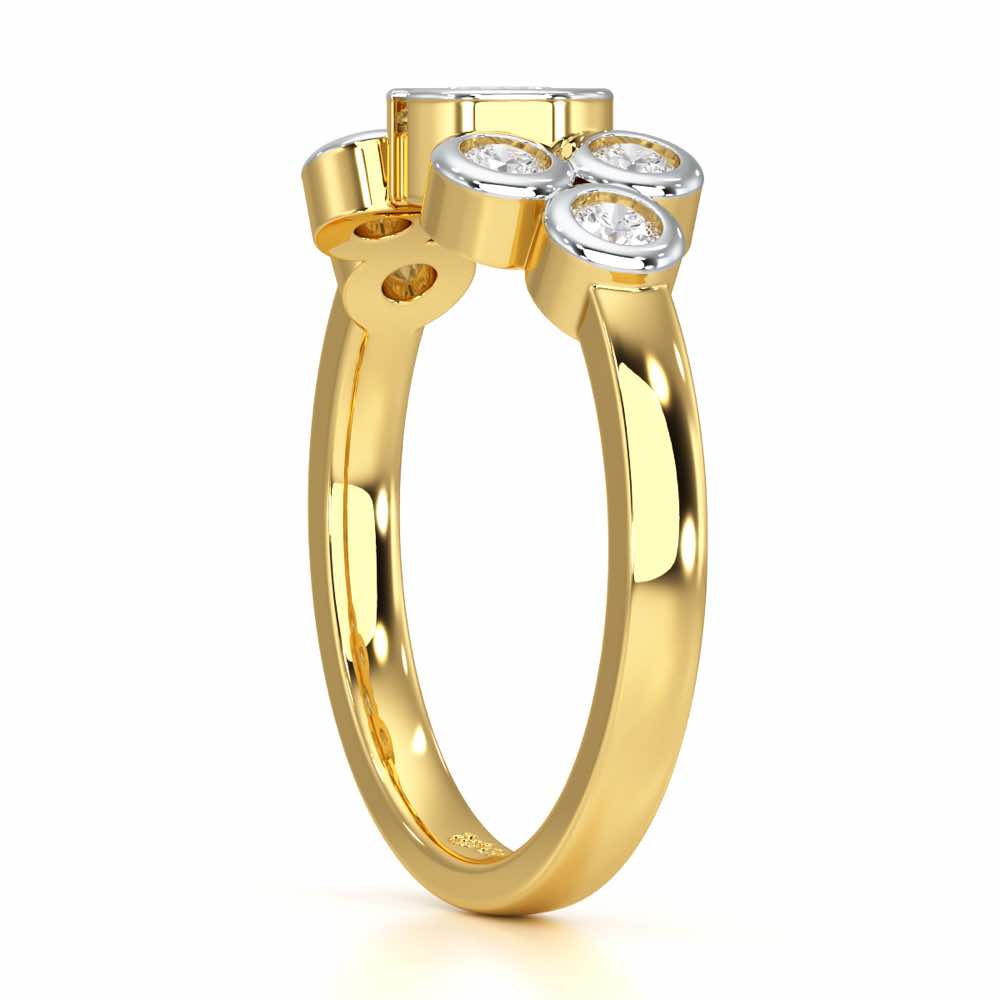 Graceful Aura Solitaire Ring - Yellow Gold - Image 3