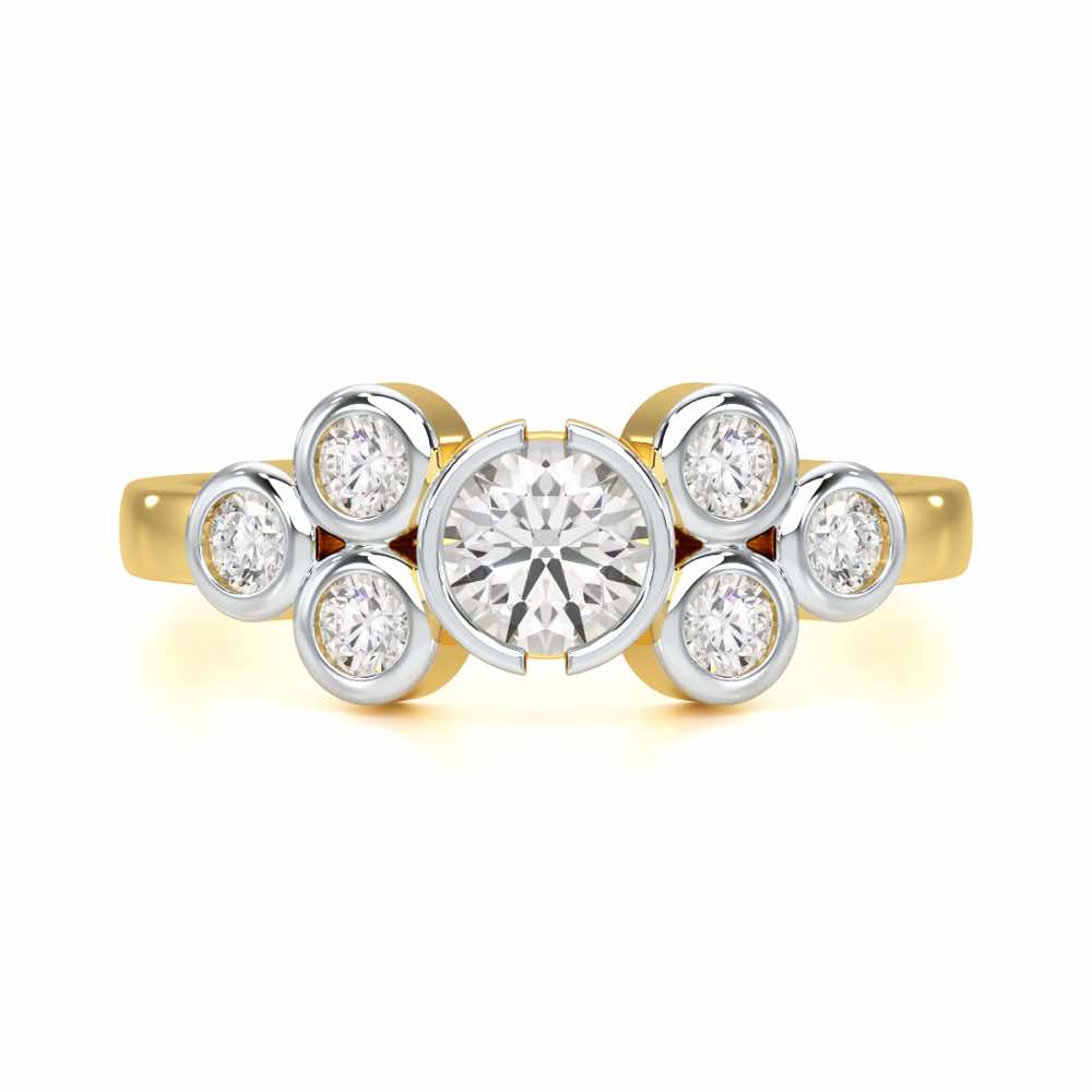 Graceful Aura Solitaire Ring - Yellow Gold - Image 4