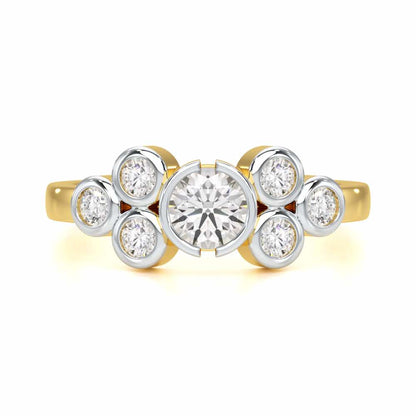 Graceful Aura Solitaire Ring - Yellow Gold - Image 4
