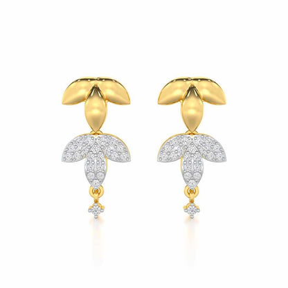 Graceful Bloom Silver Earrings - Yellow Gold - Image 1