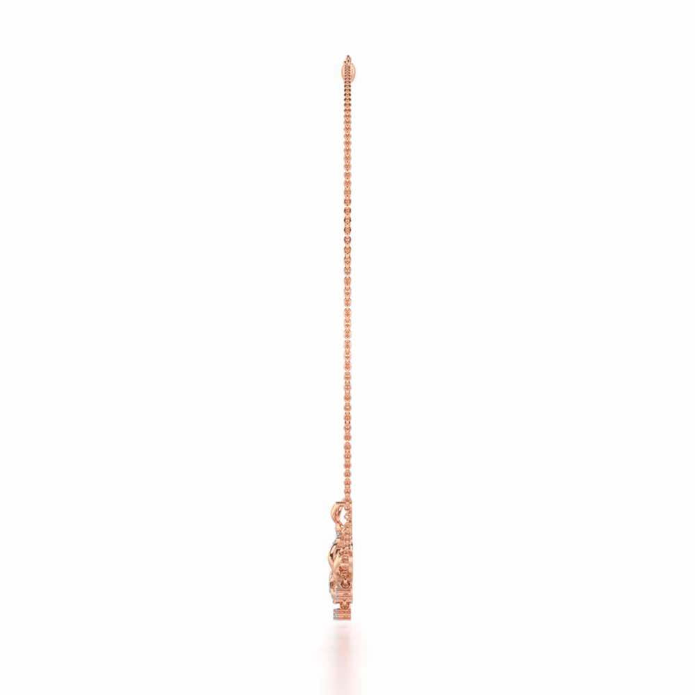 Graceful Bloom Silver Necklace - Rose Gold - Image 4