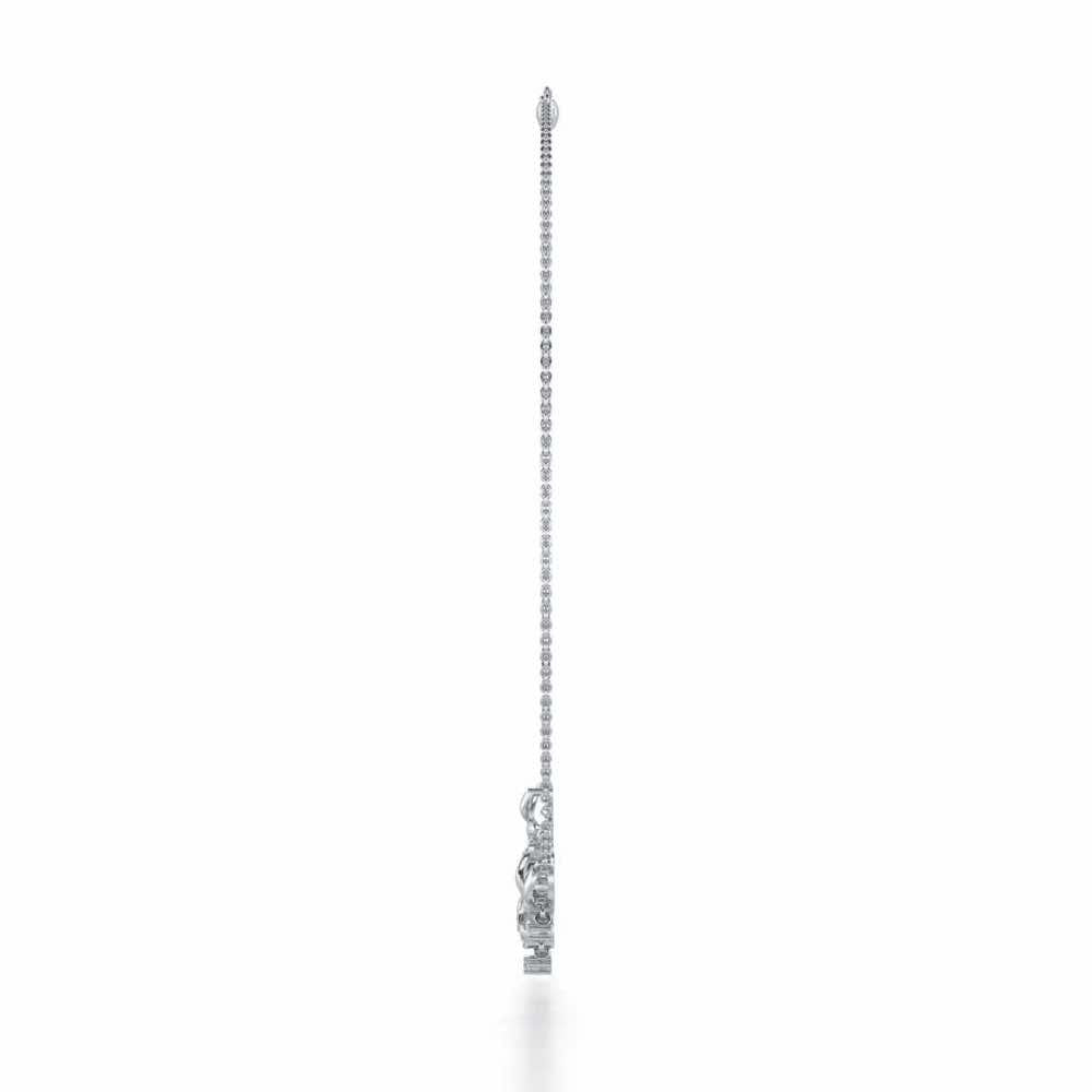 Graceful Bloom Silver Necklace - White Gold - Image 4