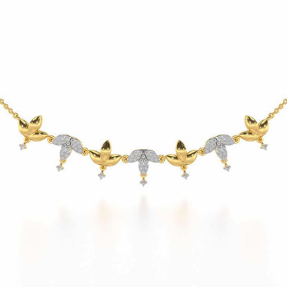 Graceful Bloom Silver Necklace - Yellow Gold - Image 1
