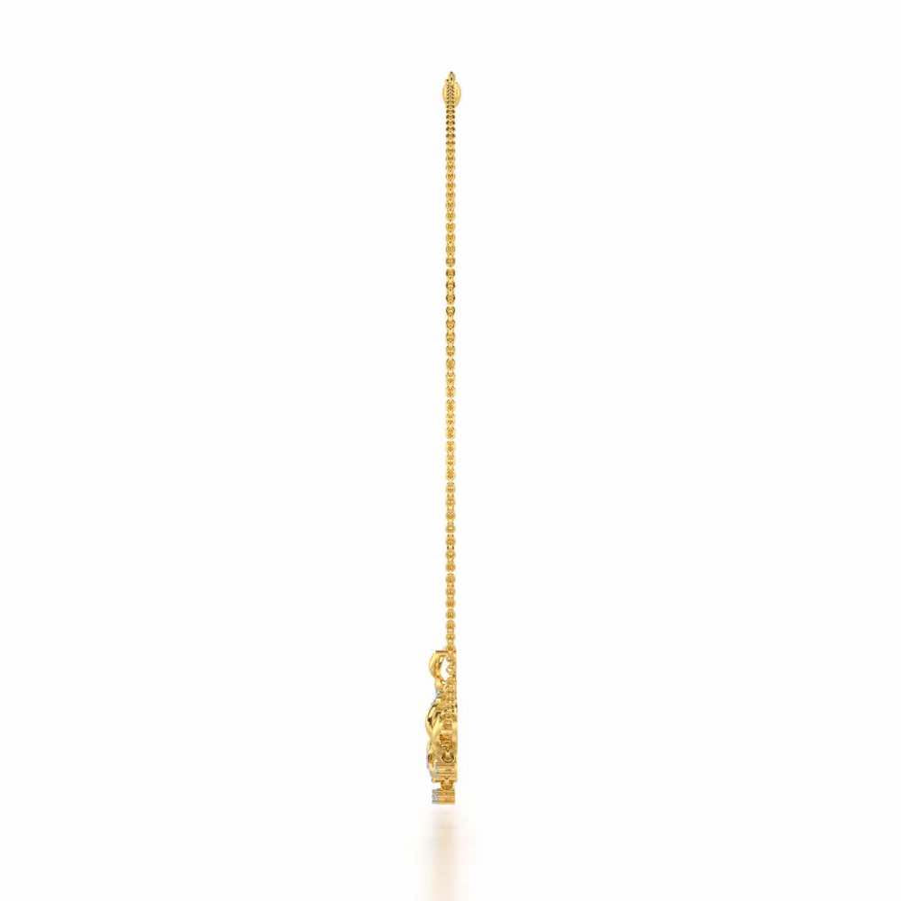 Graceful Bloom Silver Necklace - Yellow Gold - Image 4