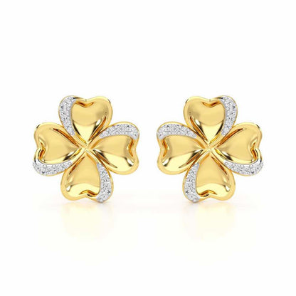 Graceful Flora Silver Earrings - Yellow Gold - Image 1