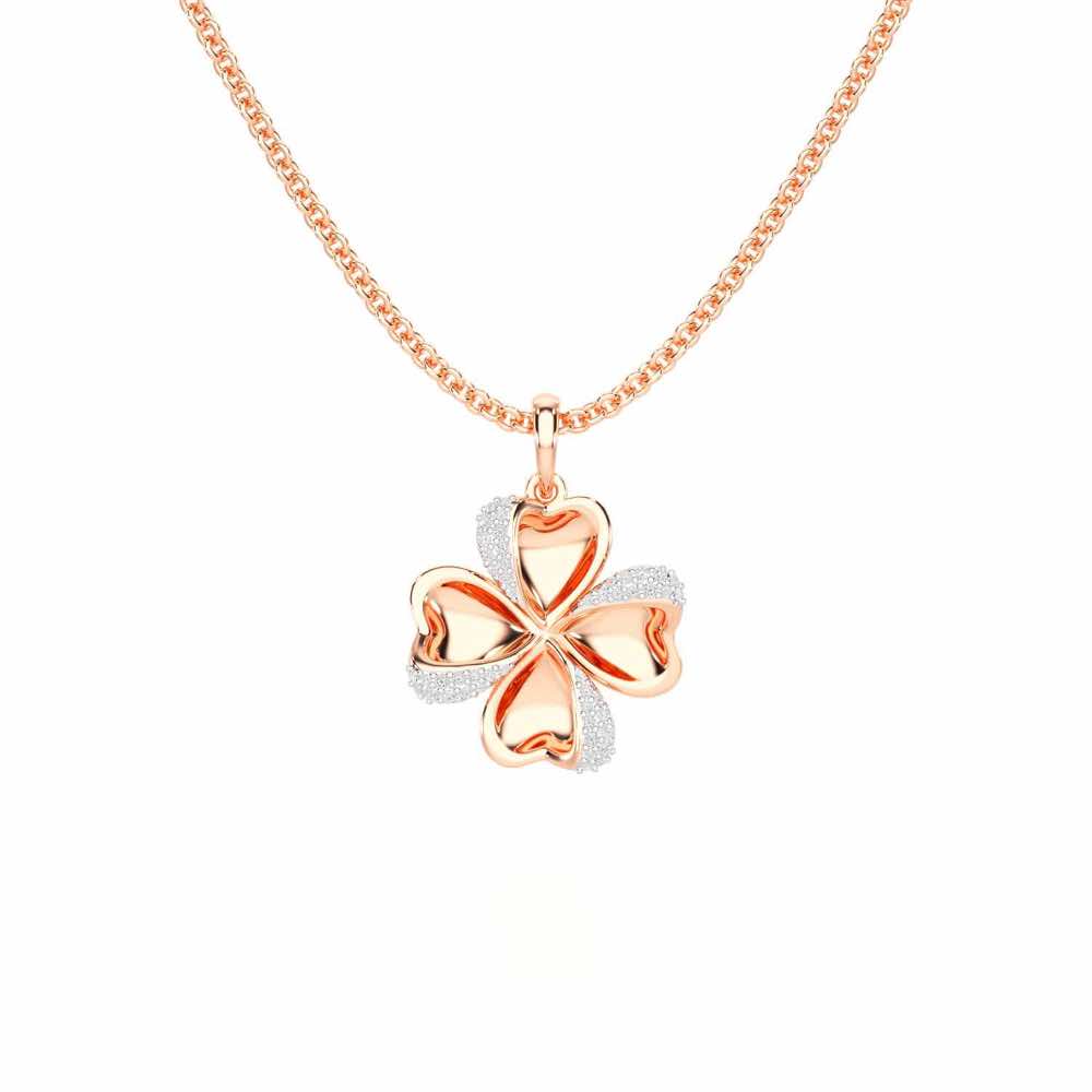Graceful Flora Silver Pendant - Rose Gold - Image 1