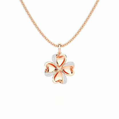 Graceful Flora Silver Pendant - Rose Gold - Image 1