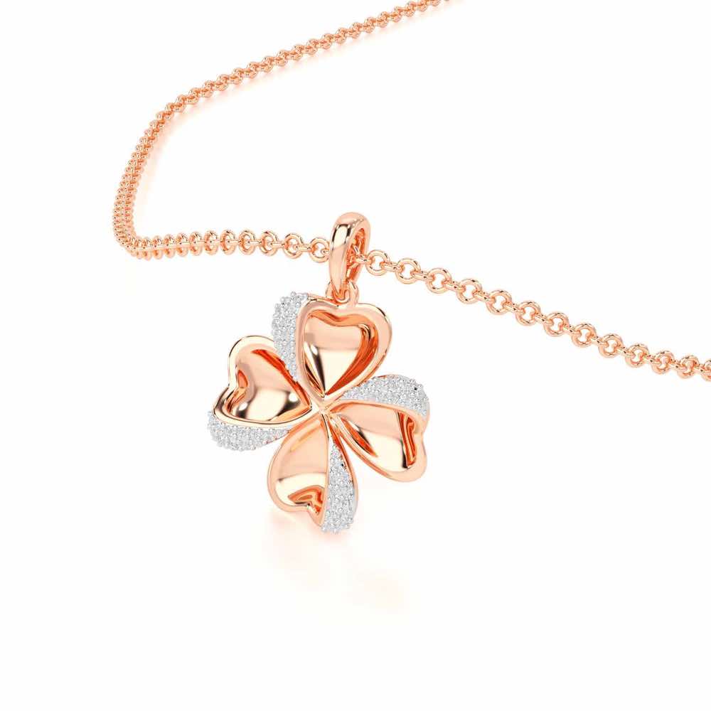 Graceful Flora Silver Pendant - Rose Gold - Image 2