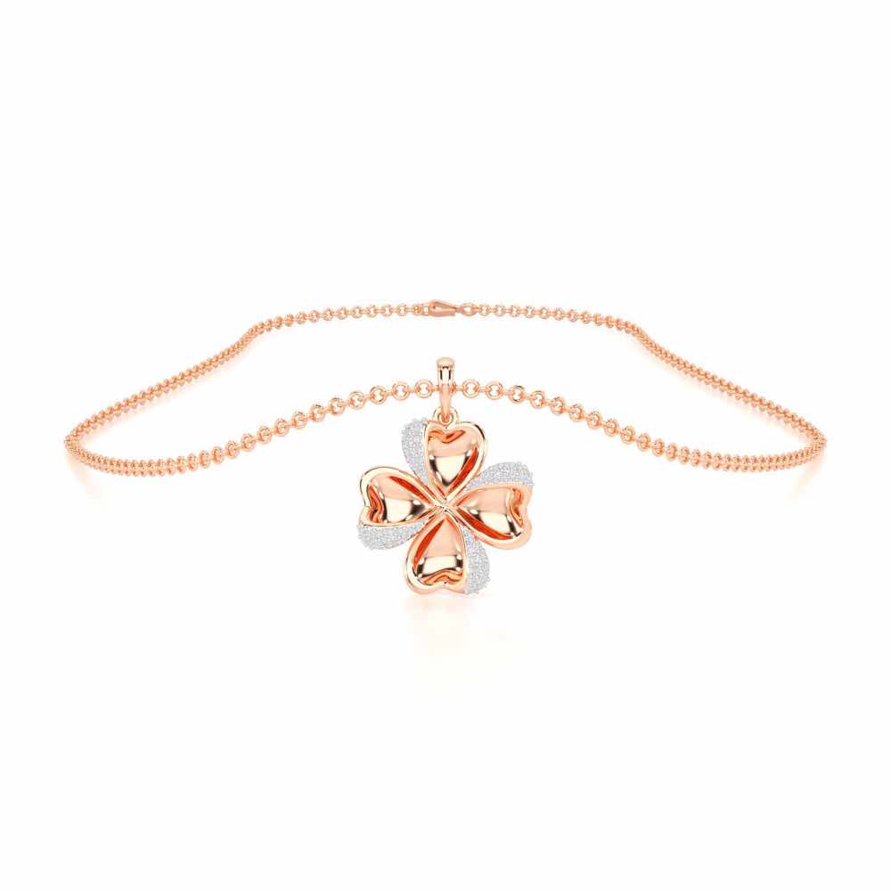 Graceful Flora Silver Pendant - Rose Gold - Image 3