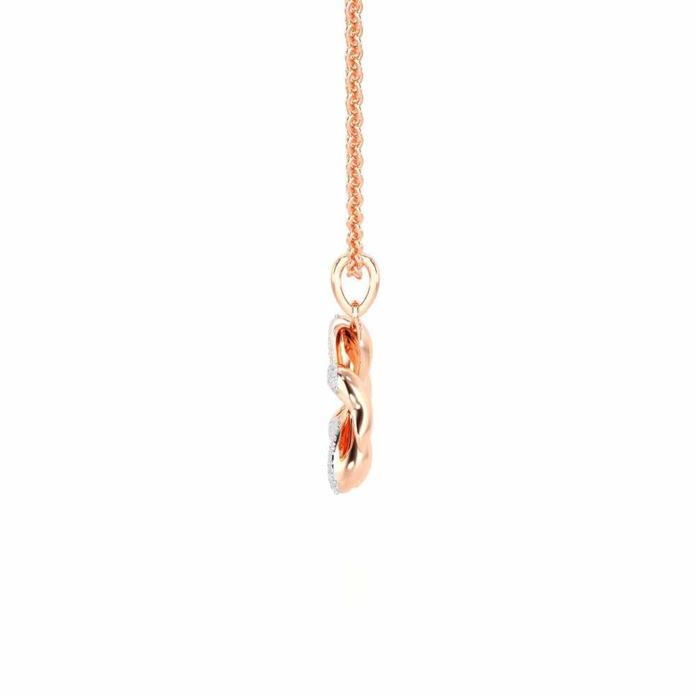Graceful Flora Silver Pendant - Rose Gold - Image 4