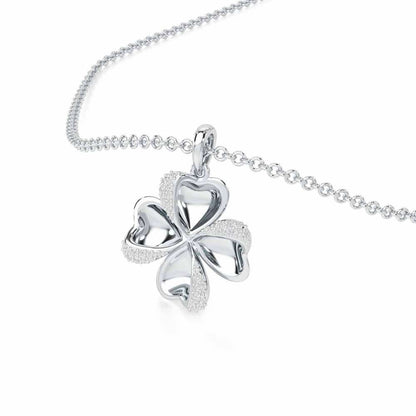 Graceful Flora Silver Pendant - White Gold - Image 2