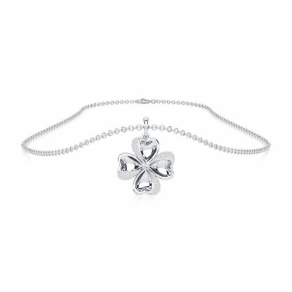 Graceful Flora Silver Pendant - White Gold - Image 3