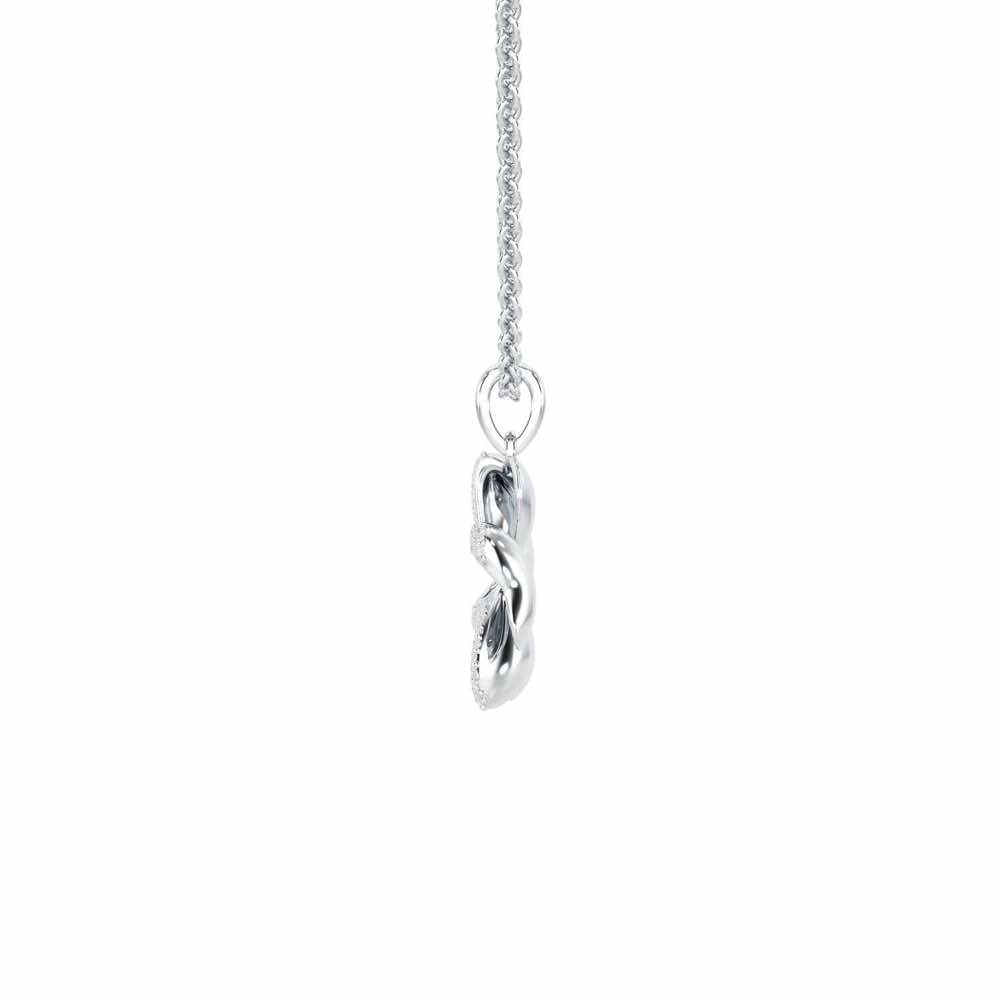 Graceful Flora Silver Pendant - White Gold - Image 4