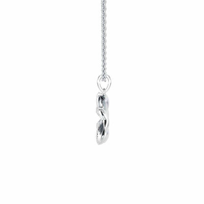 Graceful Flora Silver Pendant - White Gold - Image 4