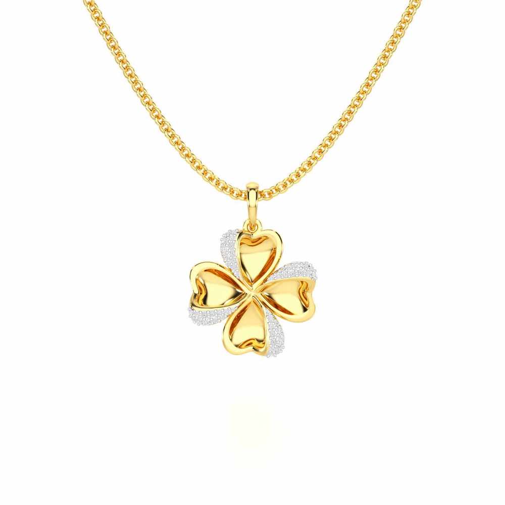 Graceful Flora Silver Pendant - Yellow Gold - Image 1