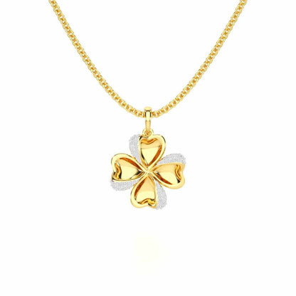 Graceful Flora Silver Pendant - Yellow Gold - Image 1