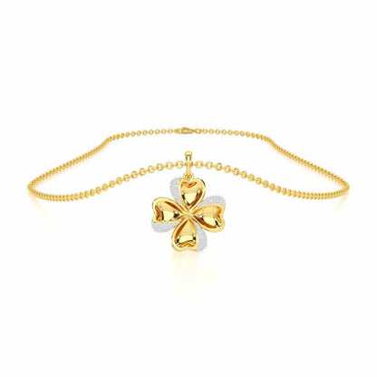 Graceful Flora Silver Pendant - Yellow Gold - Image 3
