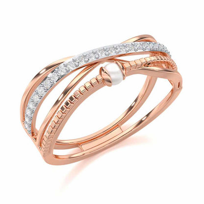 Graceful Glamour Silver Ring - Rose Gold - Image 1