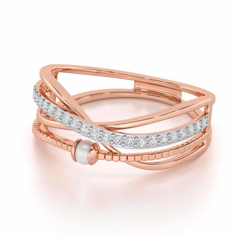 Graceful Glamour Silver Ring - Rose Gold - Image 2