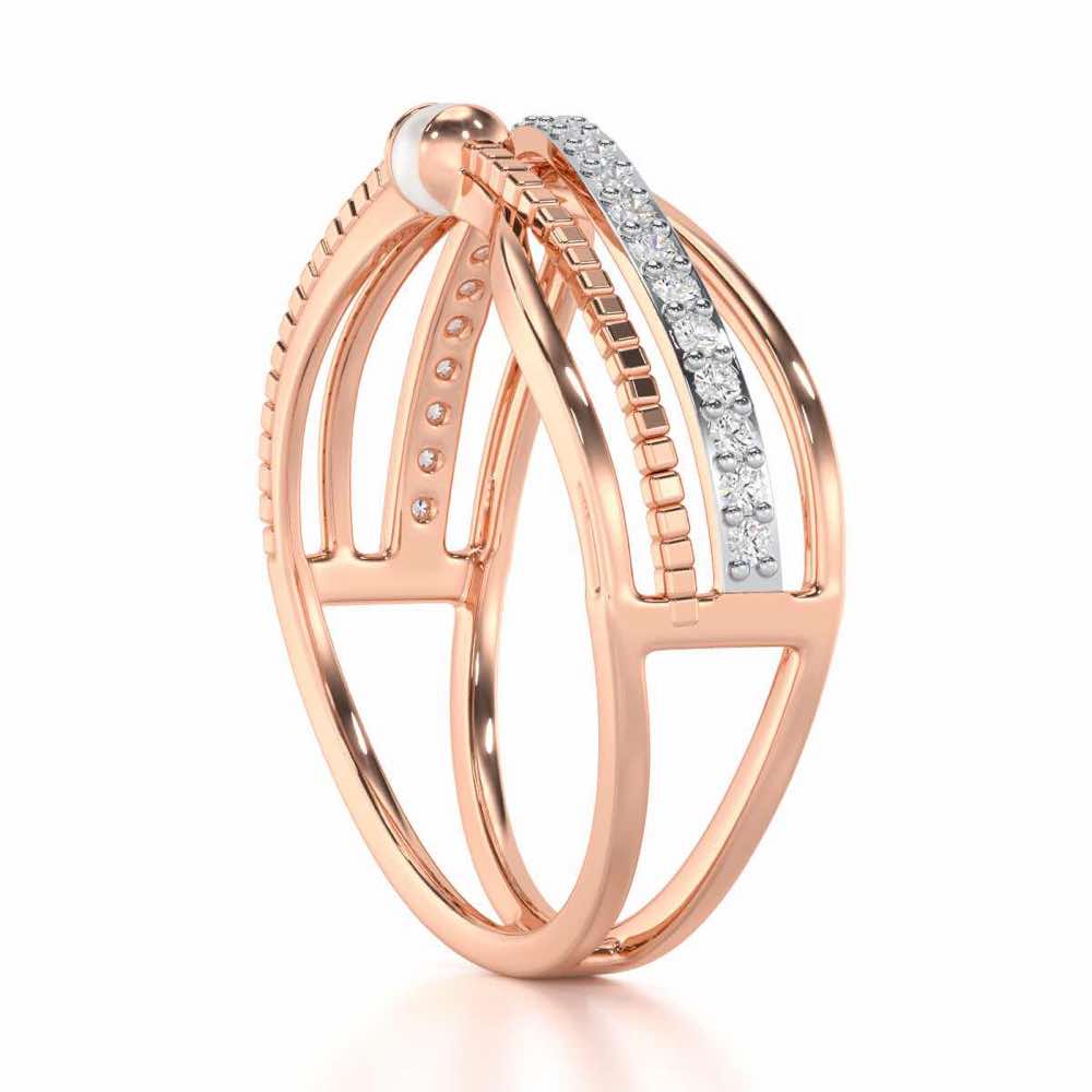 Graceful Glamour Silver Ring - Rose Gold - Image 3