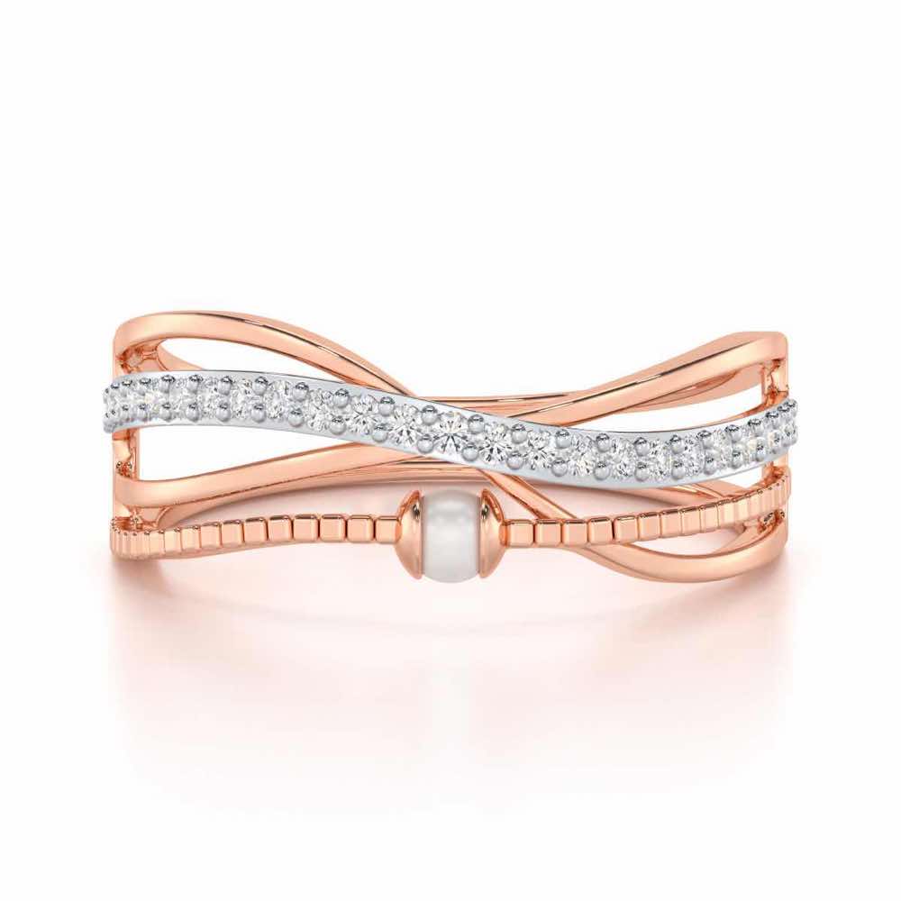 Graceful Glamour Silver Ring - Rose Gold - Image 4