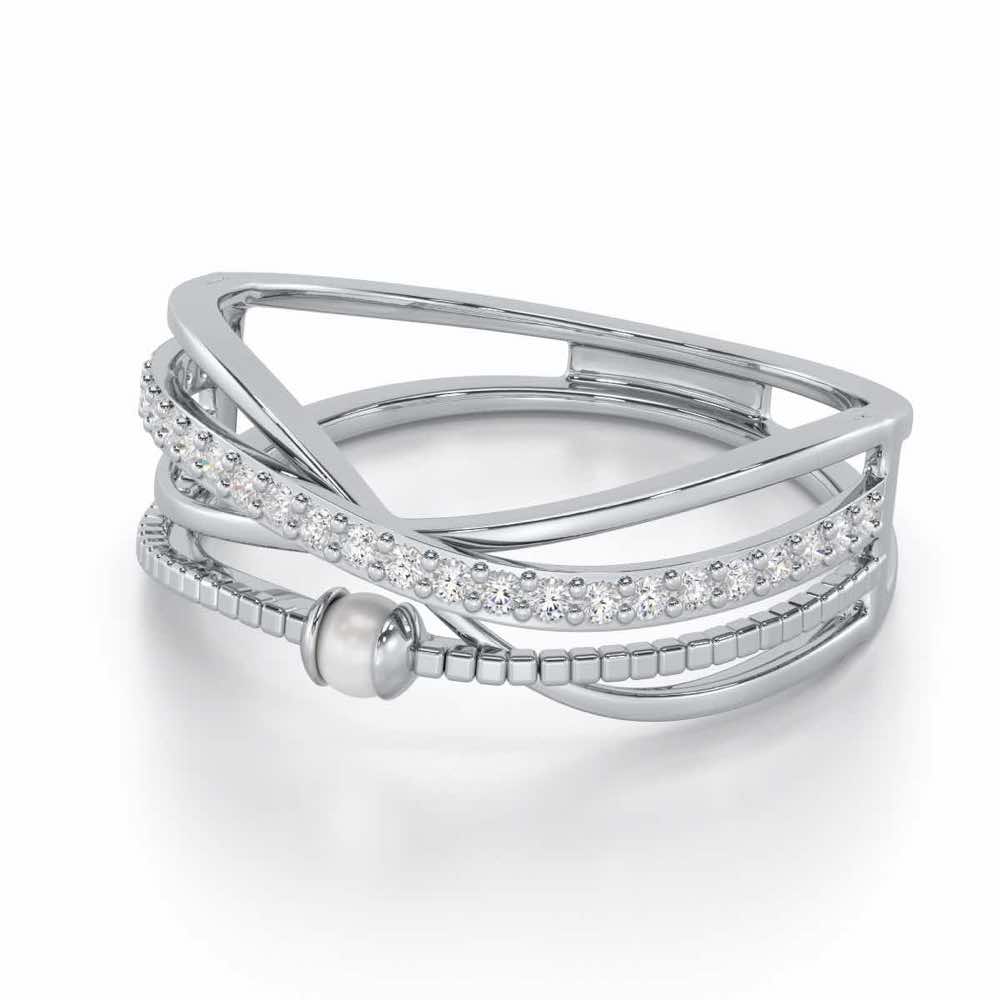 Graceful Glamour Silver Ring - White Gold - Image 2