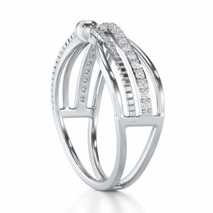 Graceful Glamour Silver Ring - White Gold - Image 3