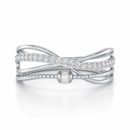 Graceful Glamour Silver Ring - White Gold - Image 4