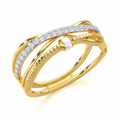 Graceful Glamour Silver Ring - Yellow Gold - Image 1