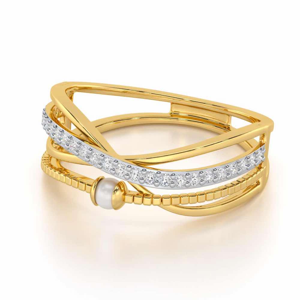 Graceful Glamour Silver Ring - Yellow Gold - Image 2