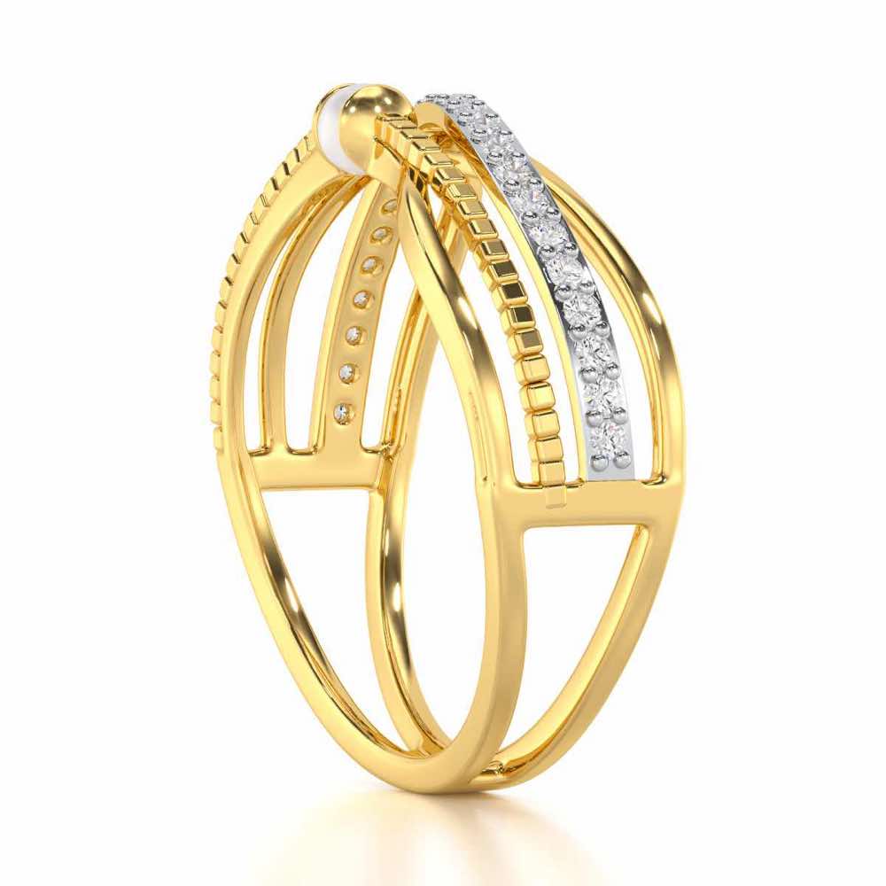 Graceful Glamour Silver Ring - Yellow Gold - Image 3