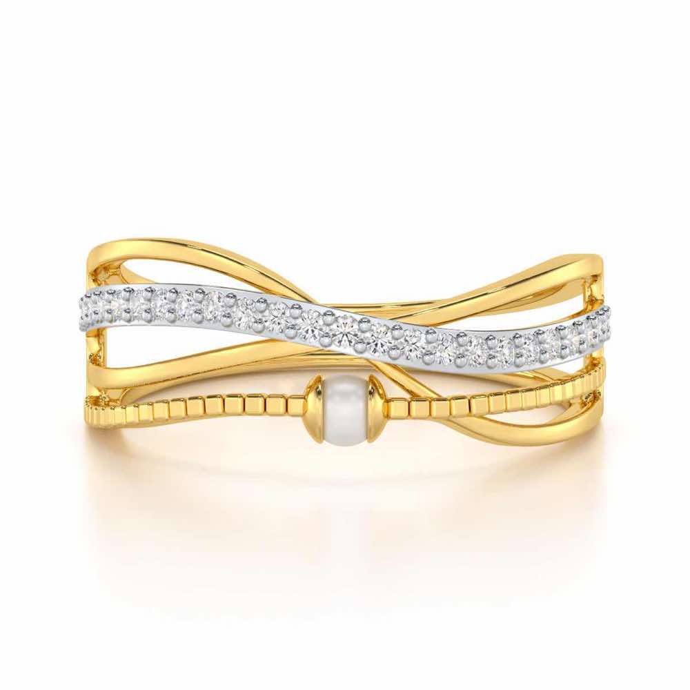Graceful Glamour Silver Ring - Yellow Gold - Image 4