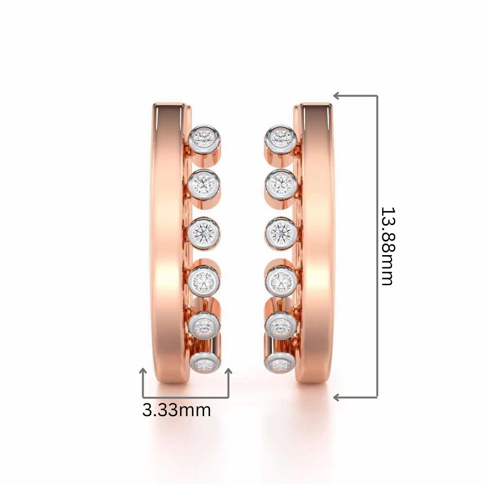 Graceful Glimmer Silver Stud Earrings - Rose Gold - Image 2
