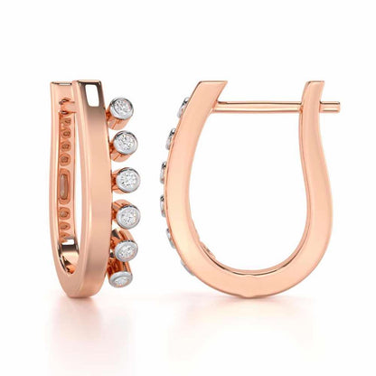 Graceful Glimmer Silver Stud Earrings - Rose Gold - Image 4