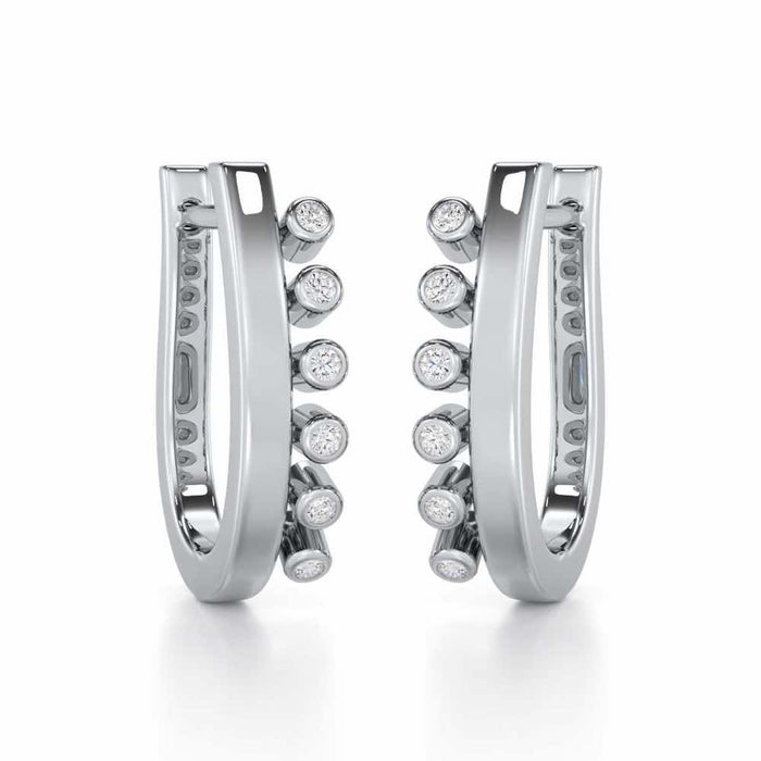 Graceful Glimmer Silver Stud Earrings - White Gold - Image 1