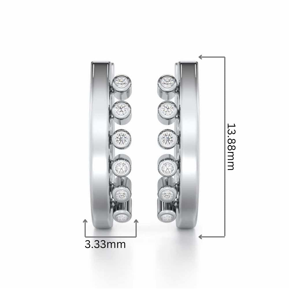 Graceful Glimmer Silver Stud Earrings - White Gold - Image 2