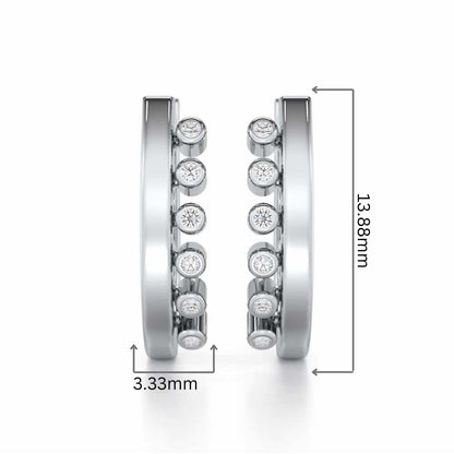 Graceful Glimmer Silver Stud Earrings - White Gold - Image 2