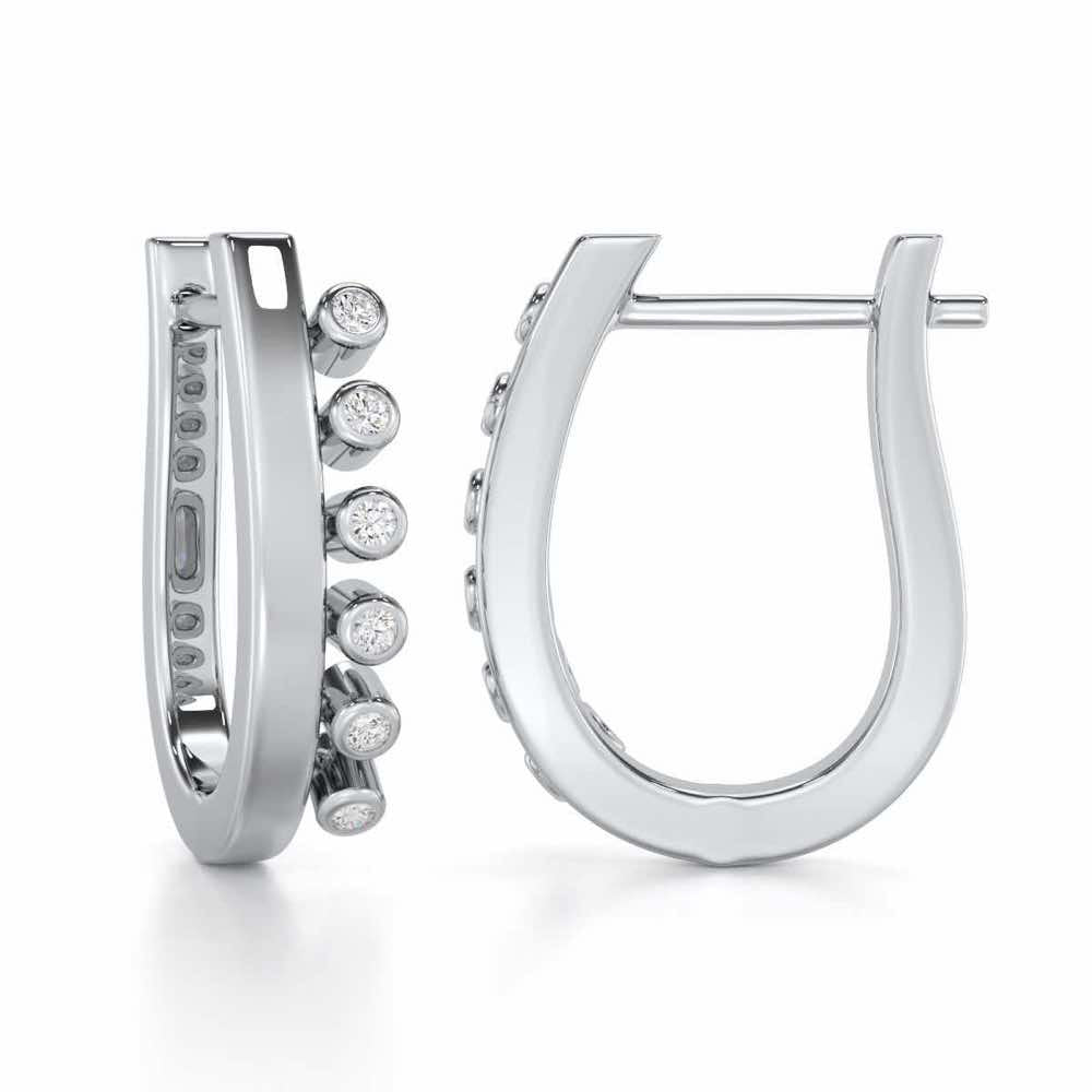 Graceful Glimmer Silver Stud Earrings - White Gold - Image 4