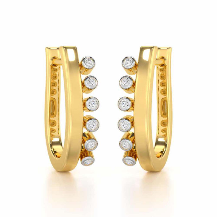 Graceful Glimmer Silver Stud Earrings - Yellow Gold - Image 1