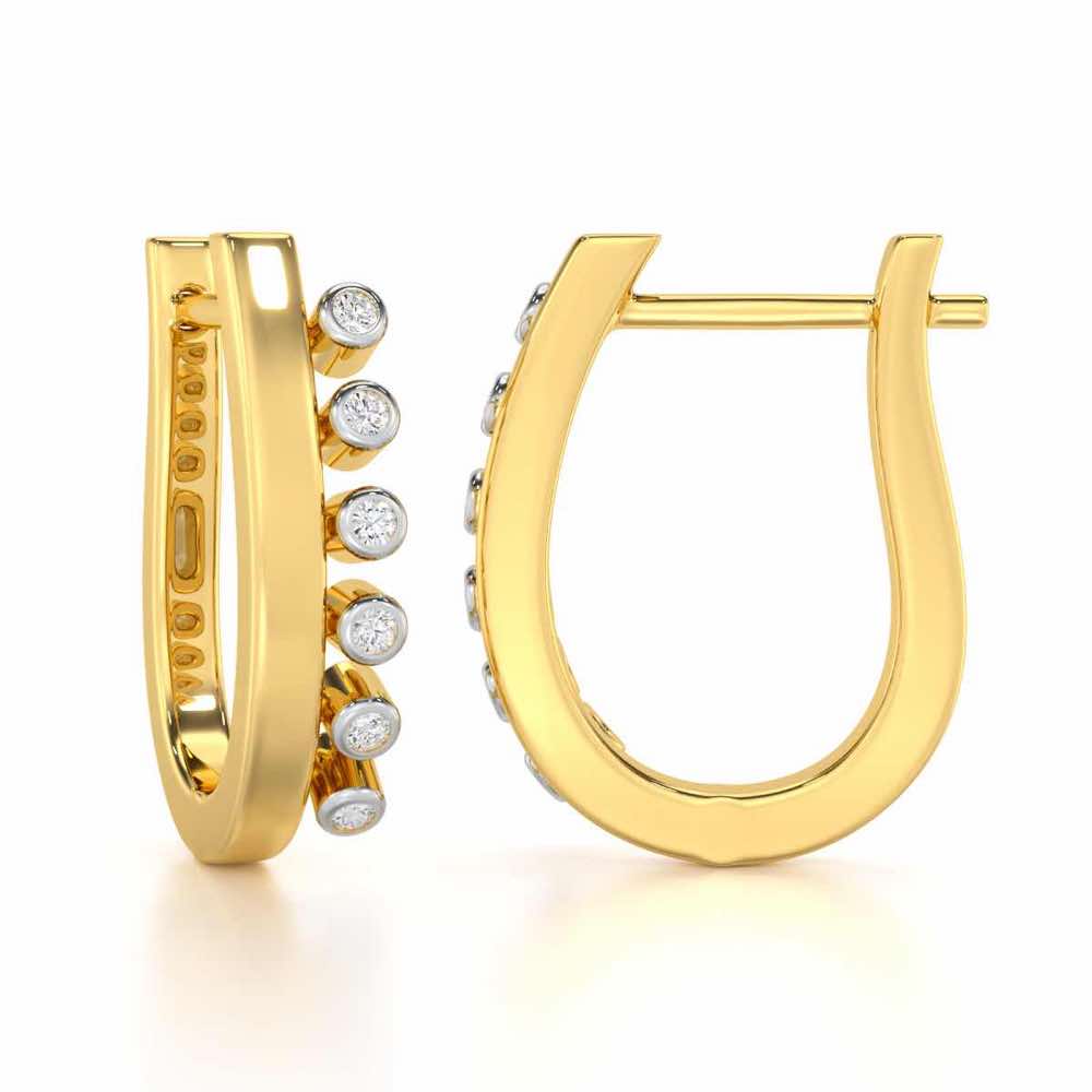 Graceful Glimmer Silver Stud Earrings - Yellow Gold - Image 4