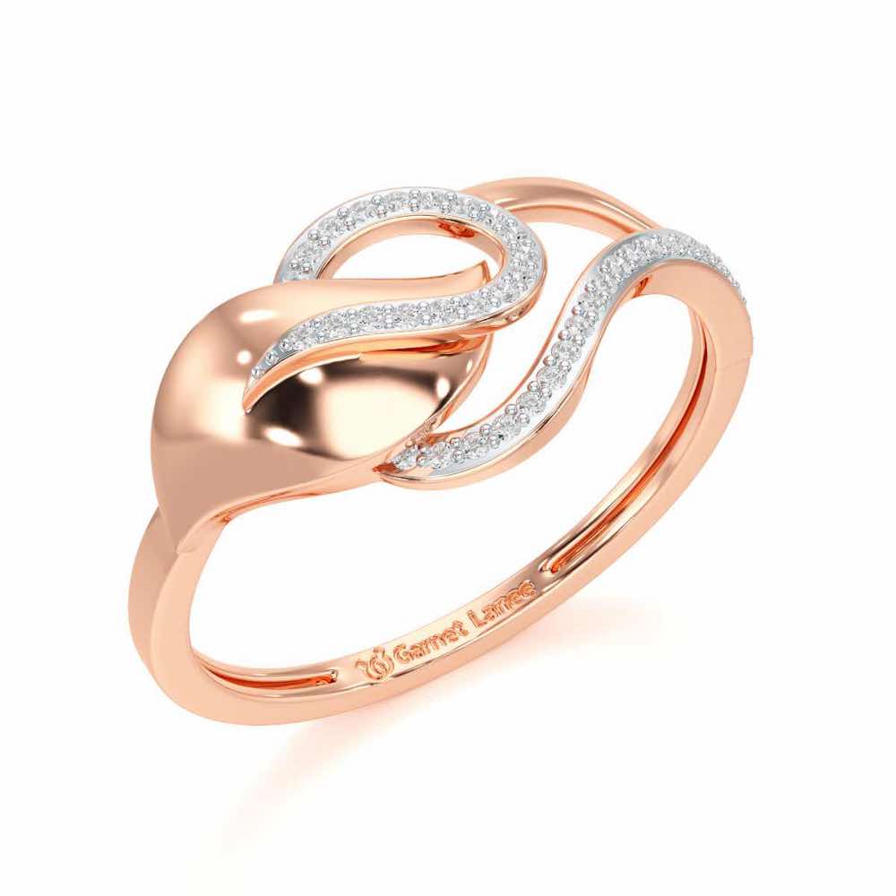 Graceful Glow Silver Ring - Rose Gold - Image 1
