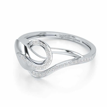 Graceful Glow Silver Ring - White Gold - Image 2