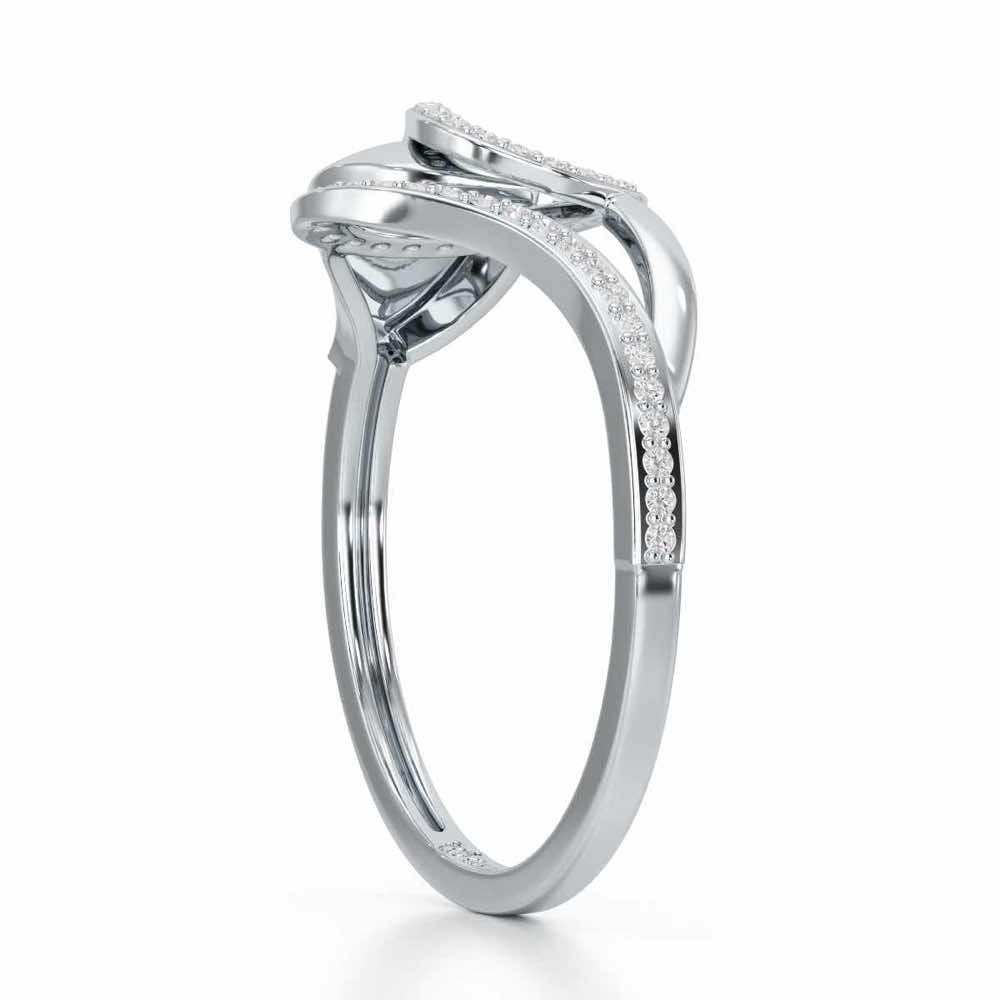 Graceful Glow Silver Ring - White Gold - Image 3