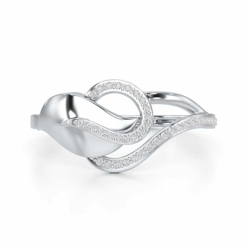 Graceful Glow Silver Ring - White Gold - Image 4