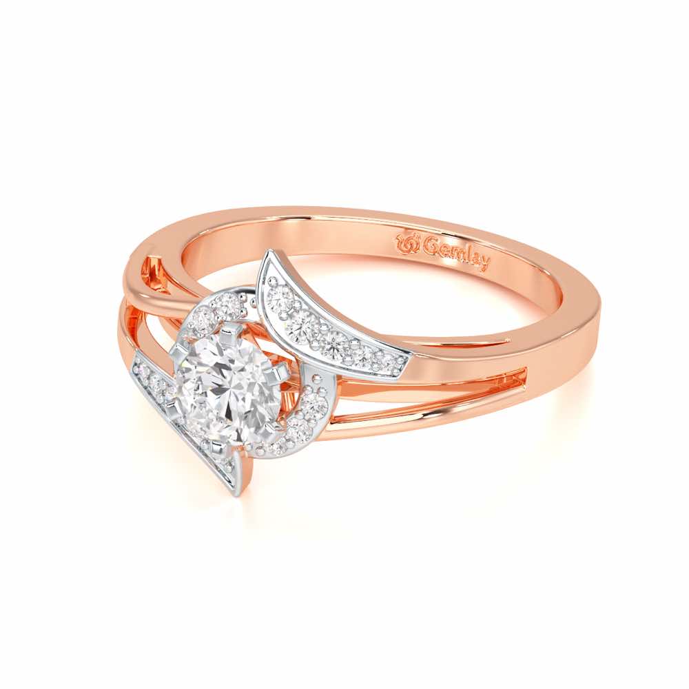 Graceful Mirage Solitaire Ring - Rose Gold - Image 2